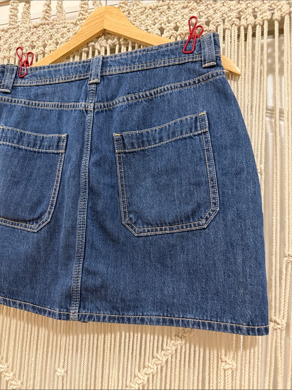 Old Navy NWT Dark Blue Button-Front Denim Mini Skirt - Picture 6 of 7